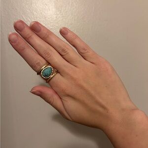 Elegant Gold and turquoise ring